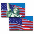 Luggage Tag 3D Lenticular American Flag Statue Stock Image (Blank)